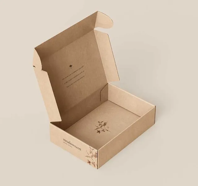 Kraft corrugated mailer with a printed inner flap