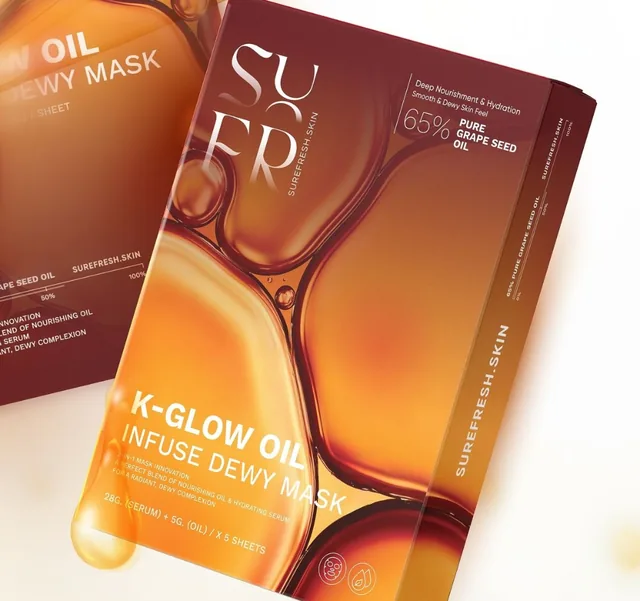 Offset-printed orange skincare carton with fine text and gradients